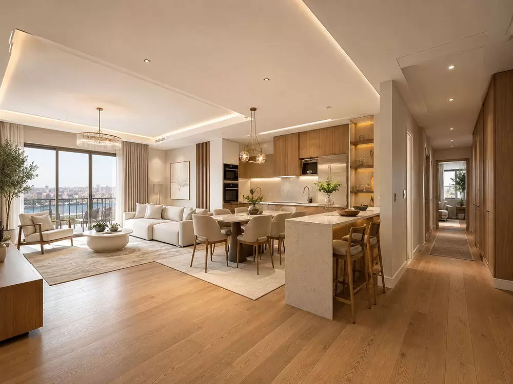 EVA Home Dekorasyon komple daire tadilatı modern salon mutfak ve iç mekân yenileme uygulaması